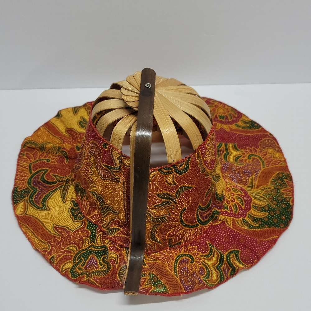 Vintage Unisex Portable Bamboo Fan to Sun Hat - Made in Korea - Picture 2 of 5